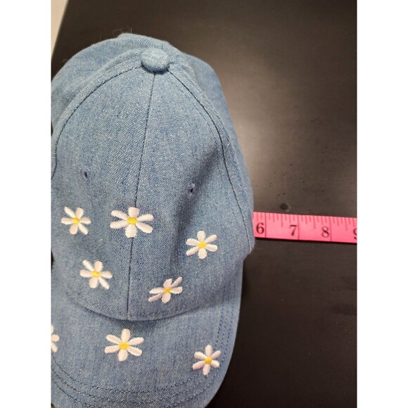 Wonder Nation Girls Blue Jean Denim Hat One Size Baseball Cap Daisy Floral Boho - Picture 8 of 10
